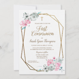 Eleganter moderner Rahmen WaterColor erste Kommune Einladung