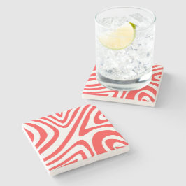 Eleganter, moderner, rauer roter Wellengang abstra Steinuntersetzer