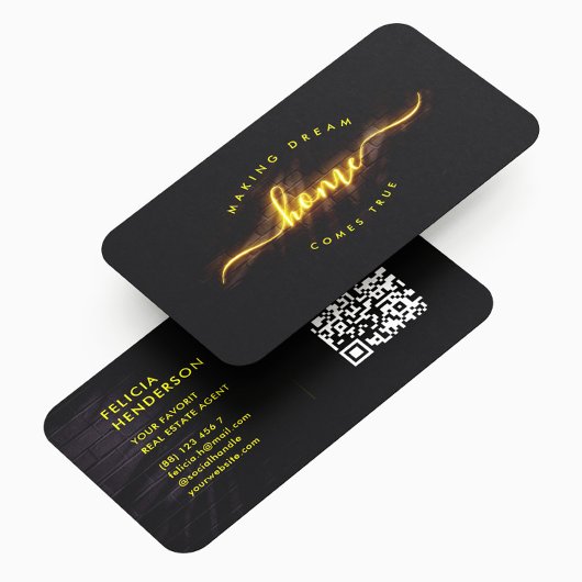 Eleganter moderner Real Anwesen Agent Realtor QR Visitenkarte