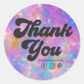 Eleganter moderner Retro Gold Opal Stone Vielen Da Runder Aufkleber (Vorderseite)