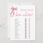 Eleganter, moderner rosa Bow, der schon einmal ges Einladung (Vorderseite)