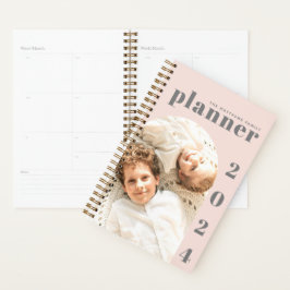 Eleganter, moderner Rosa Foto Kalender Planer