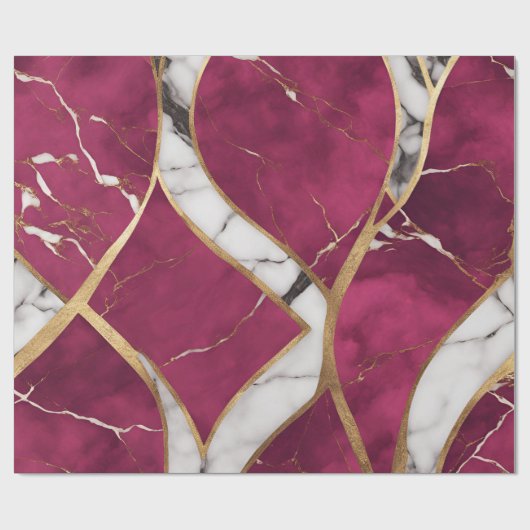 Eleganter moderner Rosa, Gold, weißer Marmor Luxus Geschenkpapier (Flach)