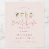 Eleganter, moderner rosa, gürtiger Junggeselinnen- Weinetikett (Einzelnes Label)