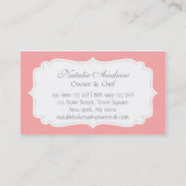 Eleganter, moderner, rosa kleiner Kuchen, Bäckerei Visitenkarte (Rückseite)