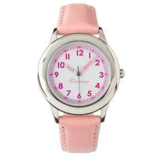 Eleganter moderner Rosa Stilvoller Individuelle Na Armbanduhr