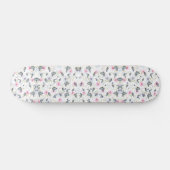 eleganter, moderner Rosa- und Blautöner und Blume Skateboard (Horizontal)