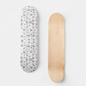eleganter, moderner Rosa- und Blautöner und Blume Skateboard (Vorderseite)