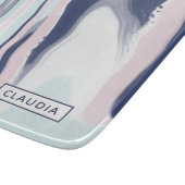 Eleganter moderner, rosa weißer Marmor Schneidebrett (Ecke)