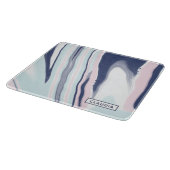 Eleganter moderner, rosa weißer Marmor Schneidebrett (Ecke)