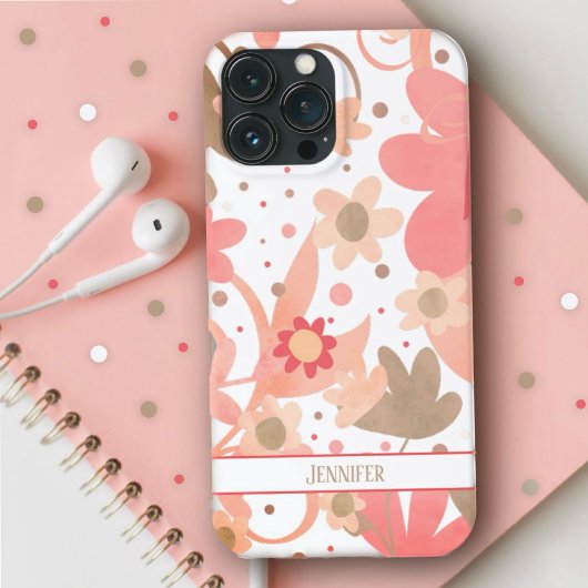 Eleganter, moderner rosafarbener, floraler Girly I Case-Mate iPhone Hülle