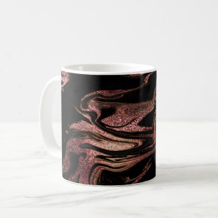 Eleganter, moderner Rose aus Kupfergold und schwar Kaffeetasse