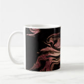 Eleganter, moderner Rose aus Kupfergold und schwar Kaffeetasse (Links)