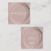 Eleganter moderner Rose-Gold-Event-Planer  Quadratische Visitenkarte (Vorne/Hinten)