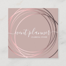 Eleganter moderner Rose-Gold-Event-Planer  Quadratische Visitenkarte