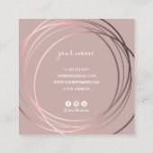 Eleganter moderner Rose-Gold-Event-Planer  Quadratische Visitenkarte (Rückseite)