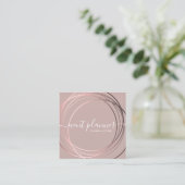 Eleganter moderner Rose-Gold-Event-Planer  Quadratische Visitenkarte (Stehend Vorderseite)