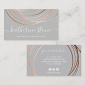Eleganter moderner Rose Gold & Graue Veranstaltung Visitenkarte (Vorne/Hinten)
