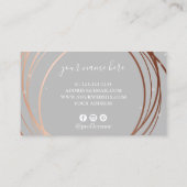 Eleganter moderner Rose Gold & Graue Veranstaltung Visitenkarte (Rückseite)