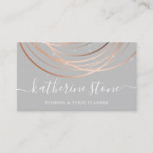 Eleganter moderner Rose Gold & Graue Veranstaltung Visitenkarte (Vorderseite)