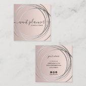 Eleganter moderner Rose Gold & Silber Eventplaner  Quadratische Visitenkarte (Vorne/Hinten)