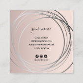 Eleganter moderner Rose Gold & Silber Eventplaner  Quadratische Visitenkarte (Rückseite)