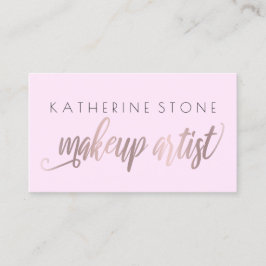 Eleganter moderner Rose-Golden & Lilic-Make-Up-Kün Visitenkarte