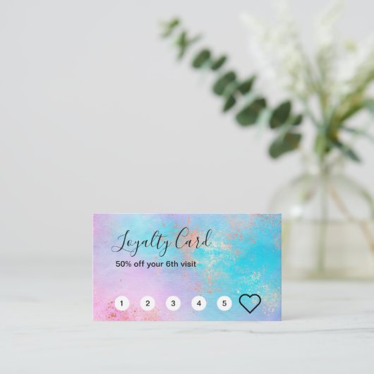 Eleganter moderner Rose-Goldmaktist Treuekarte (Stehend Vorderseite)