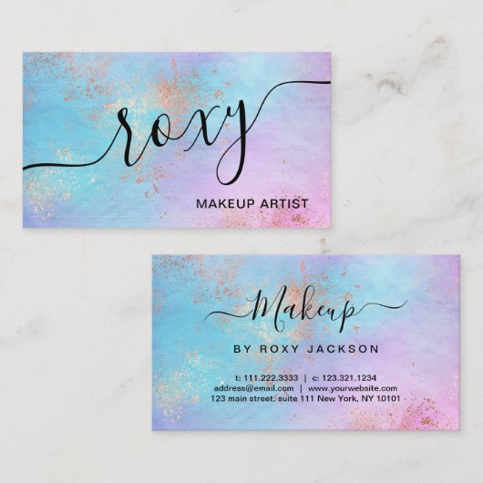 Eleganter moderner Rose-Goldmaktist Visitenkarte (Vorne/Hinten)