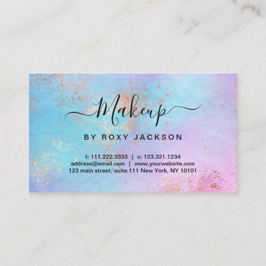 Eleganter moderner Rose-Goldmaktist Visitenkarte (Rückseite)