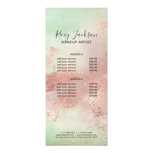 Eleganter moderner Rose-Goldmaktist Werbekarte (Hinten)