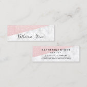 Eleganter moderner RosengoldGlitter u. weißer Mini Visitenkarte (Vorne/Hinten)