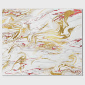 Eleganter, moderner, roter weißer Marmor Geschenkpapier (Flach)