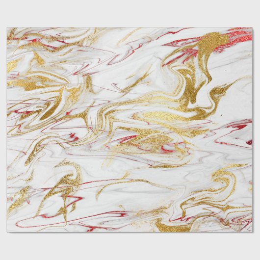 Eleganter, moderner, roter weißer Marmor Geschenkpapier (Flach)