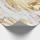 Eleganter, moderner, roter weißer Marmor Geschenkpapier (Ecke)
