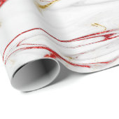 Eleganter, moderner, roter weißer Marmor Geschenkpapier (Rolleneckpunkt)
