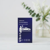 Eleganter moderner Royal Blue QR Code Chauffeur Visitenkarte (Stehend Vorderseite)