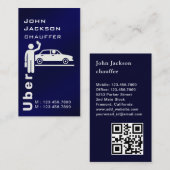 Eleganter moderner Royal Blue QR Code Chauffeur Visitenkarte (Vorne/Hinten)