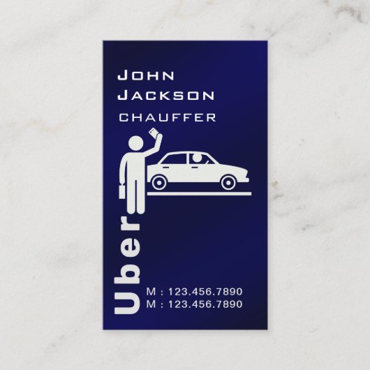 Eleganter moderner Royal Blue QR Code Chauffeur Visitenkarte (Vorderseite)