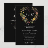 Eleganter moderner Rustikaler QR-Code Hochzeit Einladung (Vorne/Hinten)