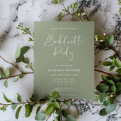 Eleganter moderner Sage Green Junggeselinnen-Absch Einladung