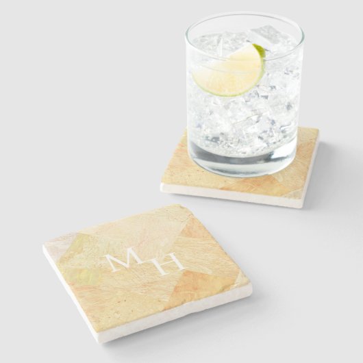 Eleganter moderner Sandstein marbled Steinuntersetzer (Seitenansicht)