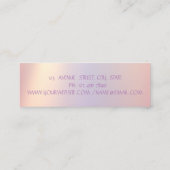 Eleganter moderner schicker Glitzer Lashes Mini Visitenkarte (Rückseite)