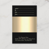 Eleganter moderner schicker Goldrahmen, Confetti Rabattkarte (Rückseite)