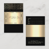 Eleganter moderner schicker Goldrahmen, Confetti Rabattkarte (Vorne/Hinten)