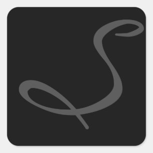 eleganter, moderner, schicker, monogramm schwarz quadratischer aufkleber