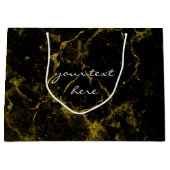 eleganter, moderner schicker schwarz-goldener Marm Große Geschenktüte (Vorderseite)