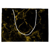 eleganter, moderner schicker schwarz-goldener Marm Große Geschenktüte (Rückseite)