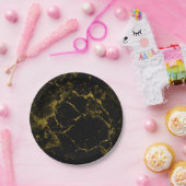 eleganter, moderner schicker schwarz-goldener Marm Pappteller (Party)