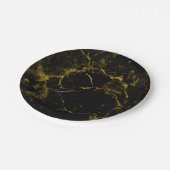eleganter, moderner schicker schwarz-goldener Marm Pappteller (Schrägansicht)